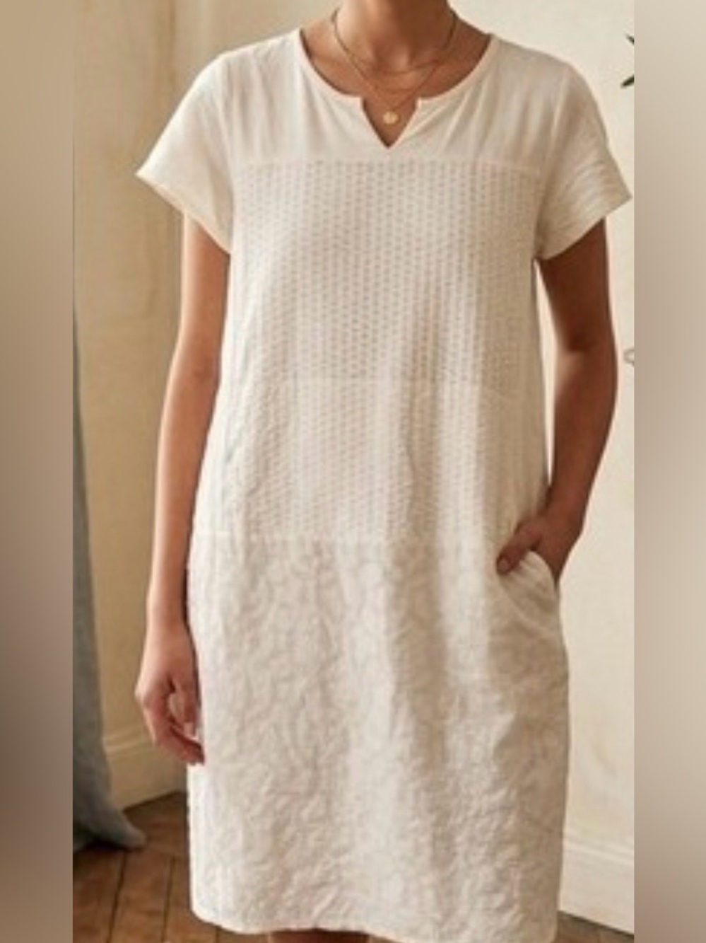 MaxMara Weekend Cream Textured Short-Sleeve Top